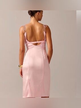 Anna October X Jcrew Blush Pink Tie-Shoulder Midi Dress